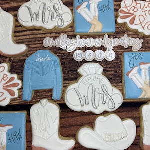 Denim and Diamonds Cookies, Bridal Shower Cookies, Bachelorette Cookies, Girls Night Cookies, Bride to Be Cookies, Engagent Cookies