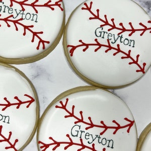 Baseball Sugar Cookies, Boys Birthday Cookies, Sports Cookies, Thank you Cookies, Party Favors