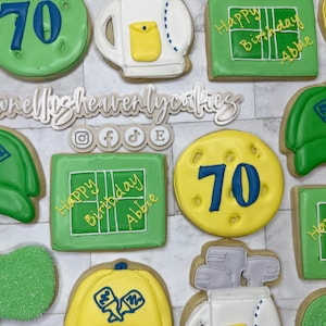Pickleball Cookies, Pickleball Birthday Cookies, Tennis Birthday Cookies, Pickleball Vibes, 70th Birthday Cookies, Pickleball Party Favors