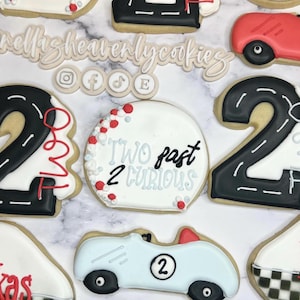 Two Fast Two Curious Cookies, Car Cookies, Race Cookies, Boy Birthday Cookies, Custom Cookies, Party Favors
