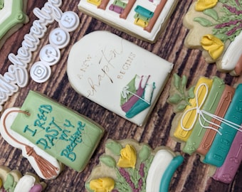 Book Theme Baby Shower Cookies, A New Chapter Cookies, Baby Shower Favors, Storybook Baby Shower Cookies, Custom Decorated Cookies