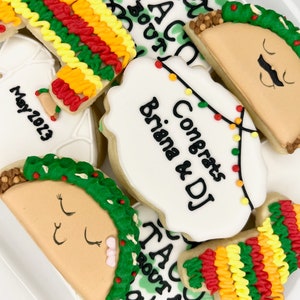 Let&#39;s Taco Bout a Baby, Taco Baby Shower, Gender Reveal Cookies, Fiesta Baby Shower, Pinata Cookies, Taco Cookies, Baby Shower Cookies