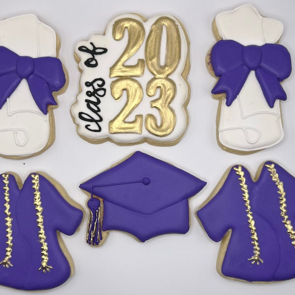 Graduation Cookies, Customized Graduation Cookies, Class of 2024 Cookies, Personalized Graduation Cookies, Congratulations Cookies
