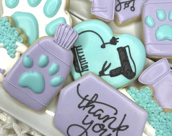 Veterinary Cookies, Vet Appreciation Cookies, Thank You Cookies, Groomer Cookies, Paw Cookies, Bone Cookies, Dog Cookies