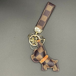 Upcycled Louis Vuitton French Bulldog Keychain - LingSense