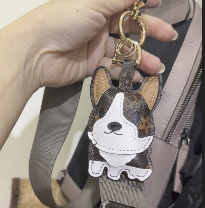 LV Monogram Canvas French Bulldog bag charm/key-chain