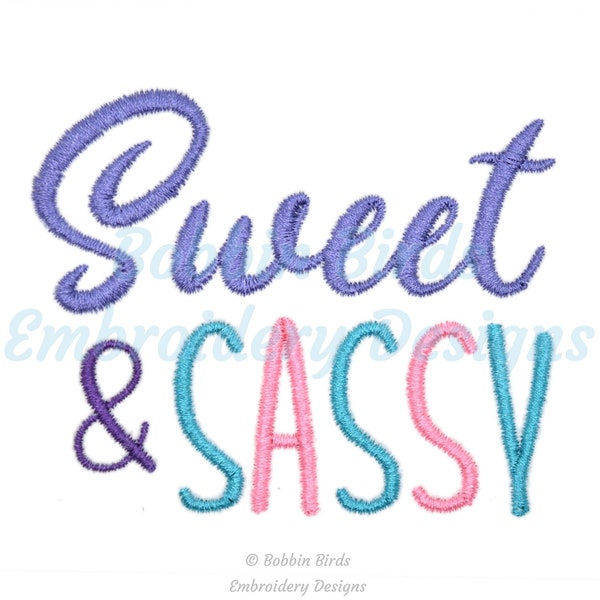 Sweet and Sassy, Cute Saying Dog Bandana Machine Embroidery Design File, 7 Sizes, Instant Digital Download