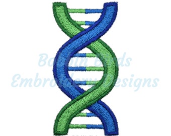 DNA Strand Machine Embroidery Design File - 8 Sizes - Instant Digital Download