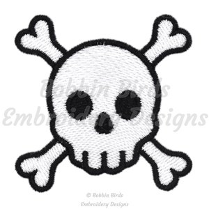 Skull and Crossbones Machine Embroidery Design File - 8 Sizes - Instant Digital Download