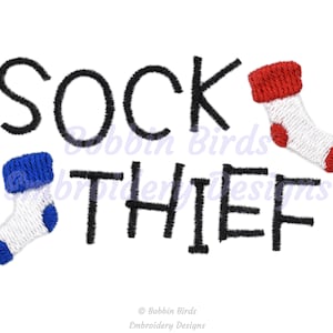 Funny Dog Bandana Machine Embroidery Design File - Sock Thief - 9 Sizes - Digital Instant Download
