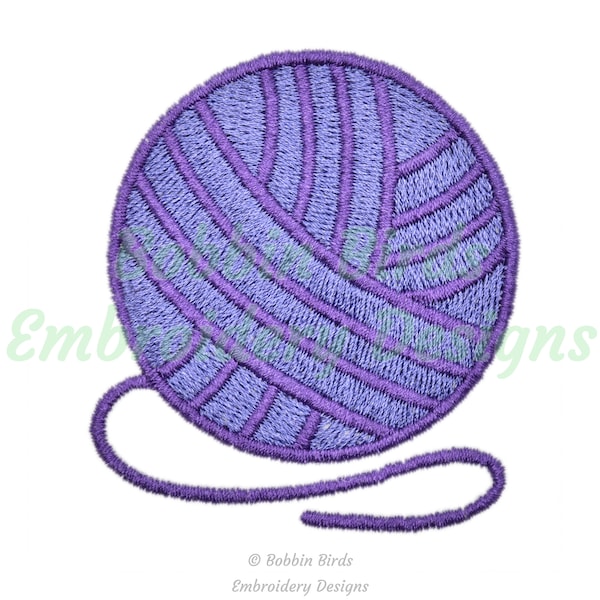 Ball of Knitting Yarn Machine Embroidery Design File - 8 Sizes - Instant Digital Download