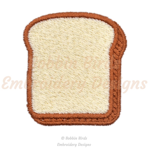 Toast / Slice of Bread Machine Embroidery Design File - 5 Sizes - Instant Digital Download