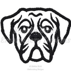 Boxer Dog Machine Embroidery Design File - 5 Sizes - Instant Digital Download