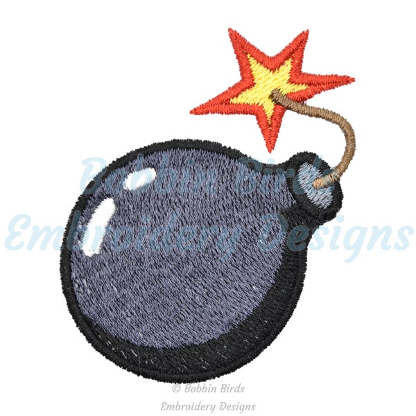 Bomb Emoji Machine Embroidery Design File - 8 Sizes - Instant Digital Download