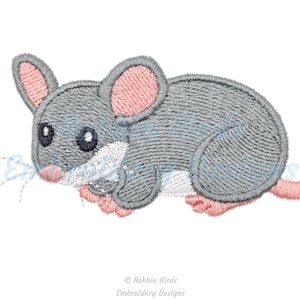 Cute Mouse Machine Embroidery Design File - 5 Sizes - Digital Instant Download