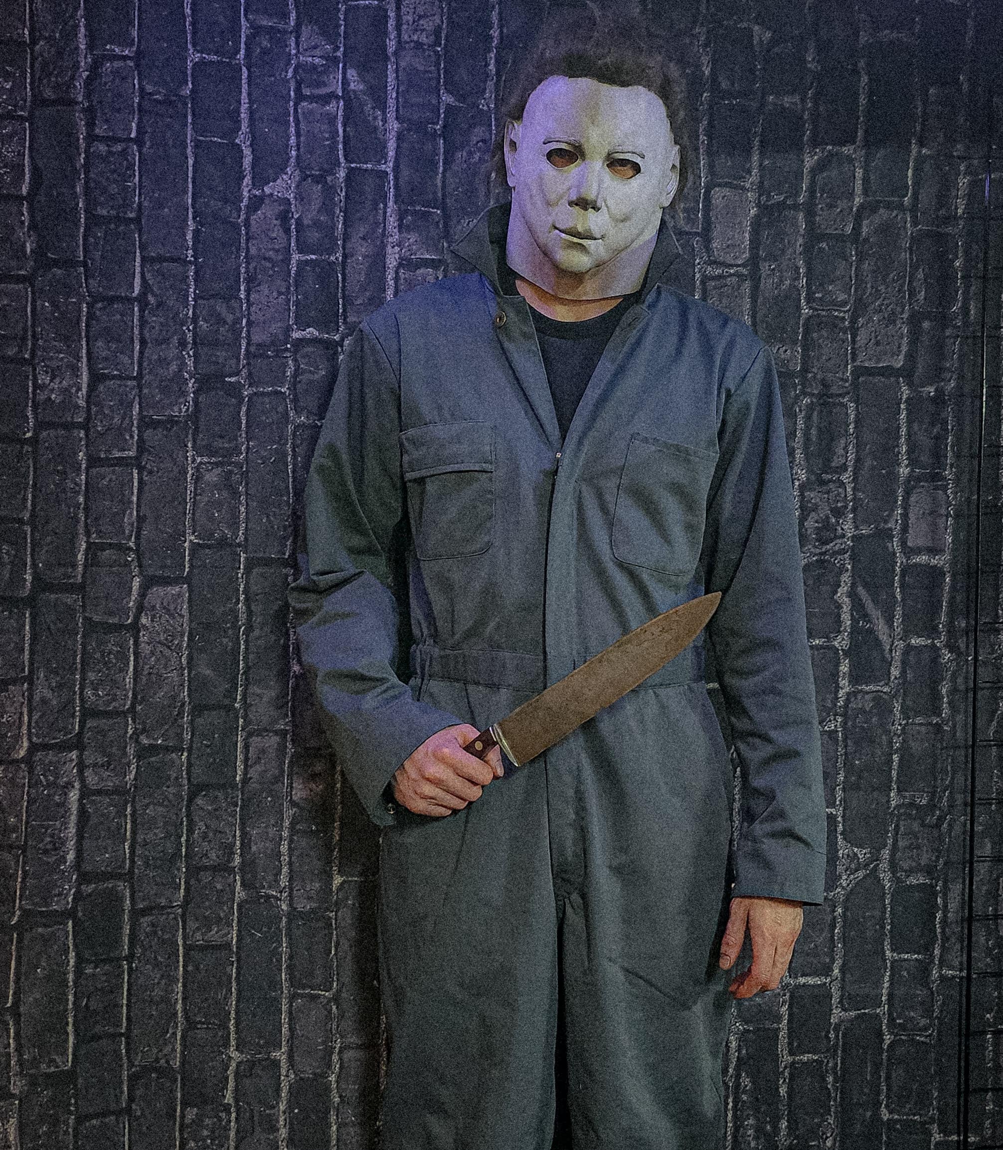 Disfraz Sin Mascara Overol Azul Halloween Mecanico, Michael Myers Asesino