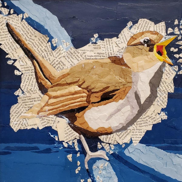 Bird Collage Commission Slot, Bird Art, Commissions, Collage, Paper Art, Wall Art, Mixed-Media Collage