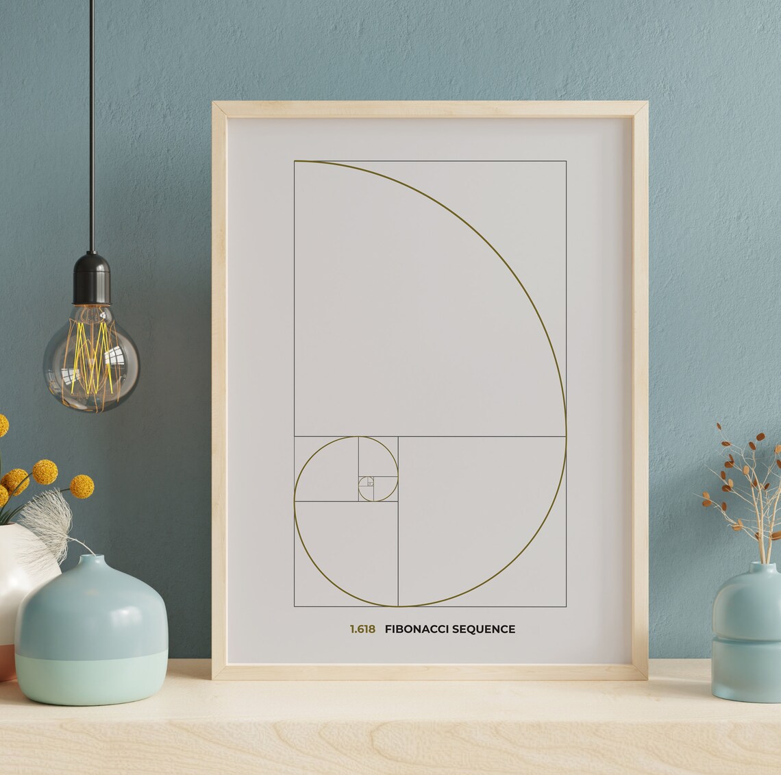 Golden Ratio Wall Art, Fibonacci Sequence Printables, Golden Secttion