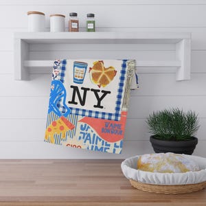 Charming New York City Tea Towels, Kitchen Decor, Gift for Foodies, NY Inspired, Unique Home Essentials