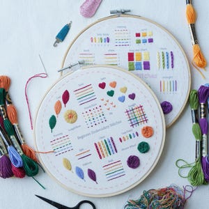 Beginner embroidery kit,Embroidery stitch sampler,Embroidery kit beginner,Embroidery starter kit,Mother&#39;s Day DIY kit
