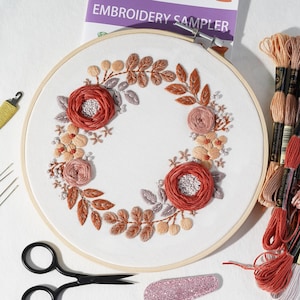 Beginner embroidery kit,Embroidery stitch sampler,Embroidery kit beginner,Embroidery starter kit,Mother&#39;s Day DIY kit