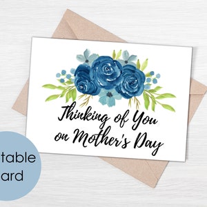 Printable Sympathy Mothers Day Card | Thinking of You on Mother's Day ...
