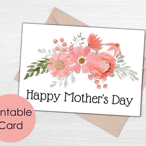 Printable Mother's Day Card Happy Mother's Day Card - Etsy