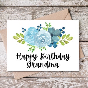 Printable Birthday Card for Grandma, Happy Birthday Grandma Card ...