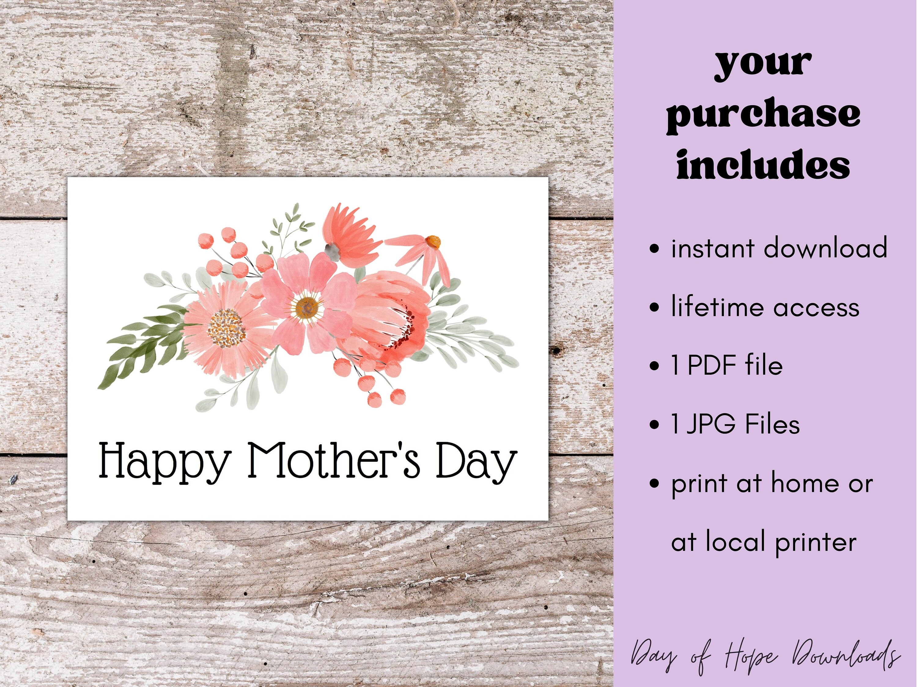 Printable Mothers Day Card for Nana Happy Mother's Day Nana Card ...