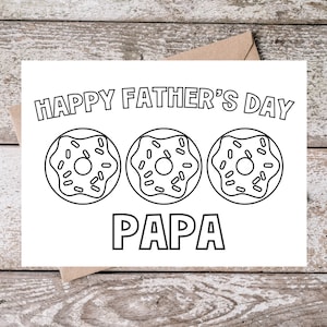 Printable Papa Fathers Day Coloring Card for Grandpa | Happy Father's Day Papa Card | Coloring Page Fathers Day card from Grandkids