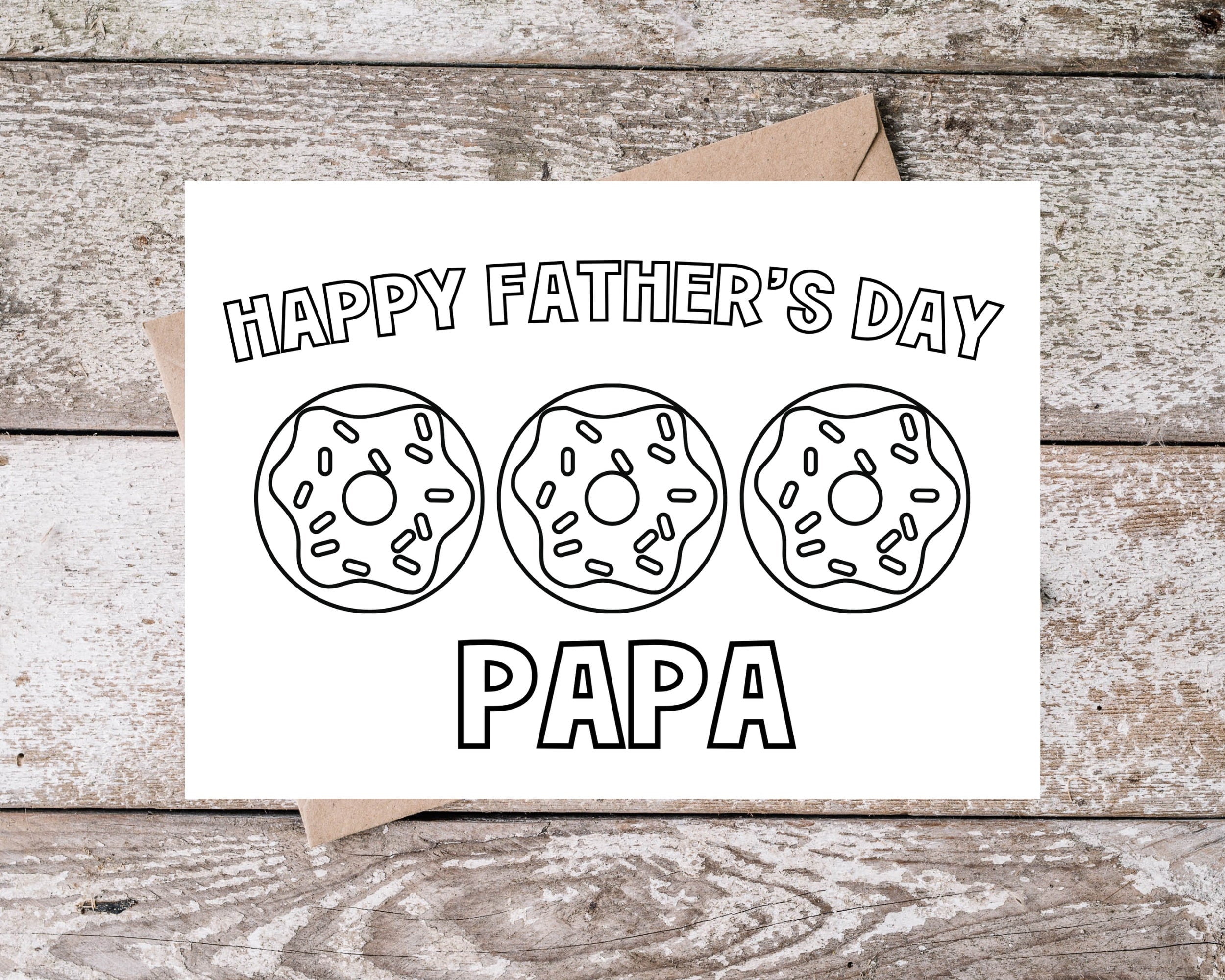 Printable Papa Fathers Day Coloring Card for Grandpa Happy Father's Day ...