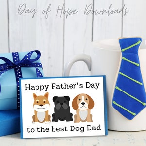 Printable Father's Day Card for Dog Dad Happy - Etsy