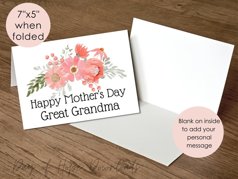 Crisp Great Grandma Mothers Day Card Capture for Mobile Crisp Great Grandma Mothers Day Card Capture for Mobile