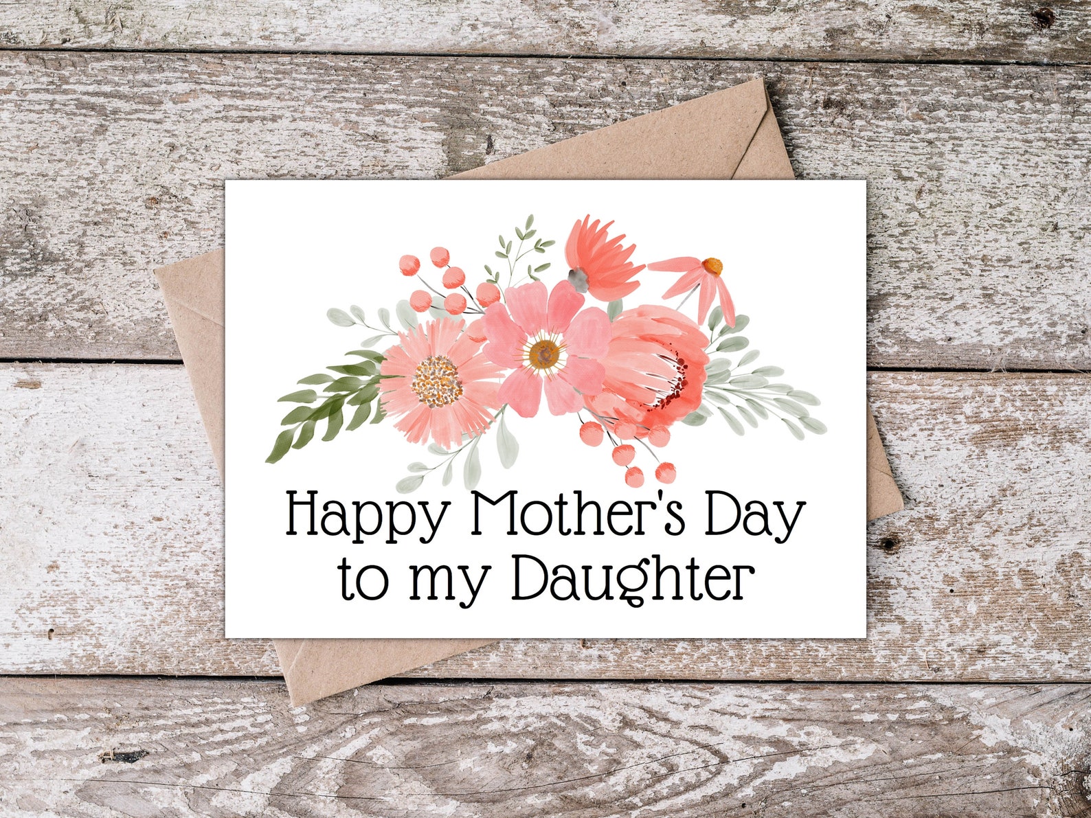 Printable Daughter Mothers Day Card | Happy Mother's Day to My Daughter ...