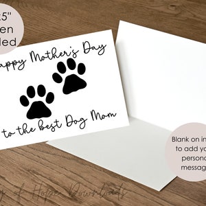 Printable Dog Mom Mothers Day Card With Pawprints | Happy Mother's Day ... Printable Dog Mom Mothers Day Card With Pawprints | Happy Mother's Day ...