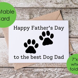 Printable Fathers Day Card for Dog Dad | Happy Father's Day to the Best ...