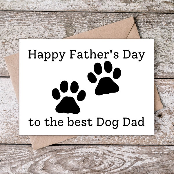 Printable Fathers Day Card for Dog Dad | Happy Father's Day to the Best Dog Dad, Father's Day Card from the dog, Best Dog Dad Ever DP005