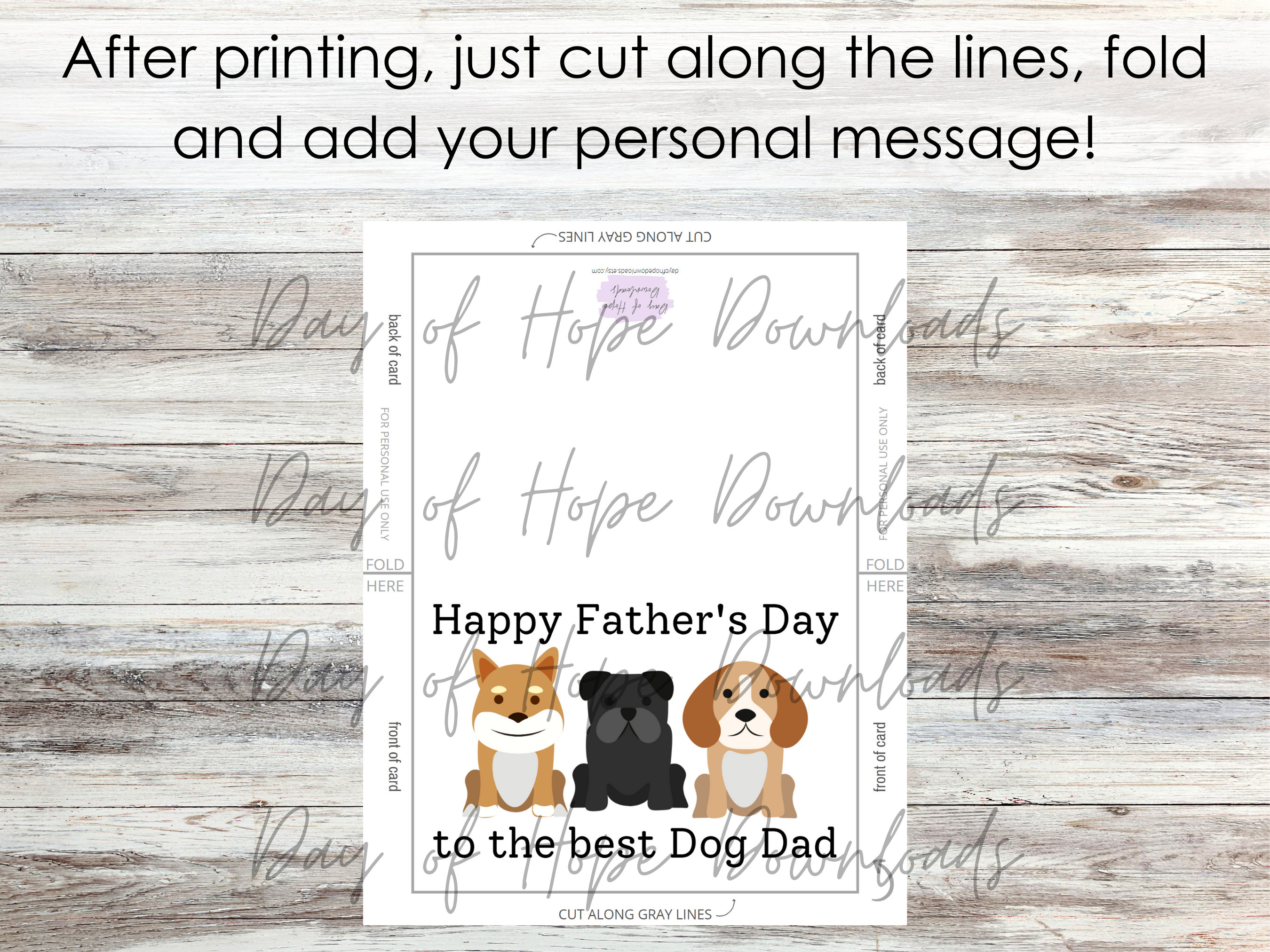 Printable Father's Day Card for Dog Dad | Happy Father's Day to the ...