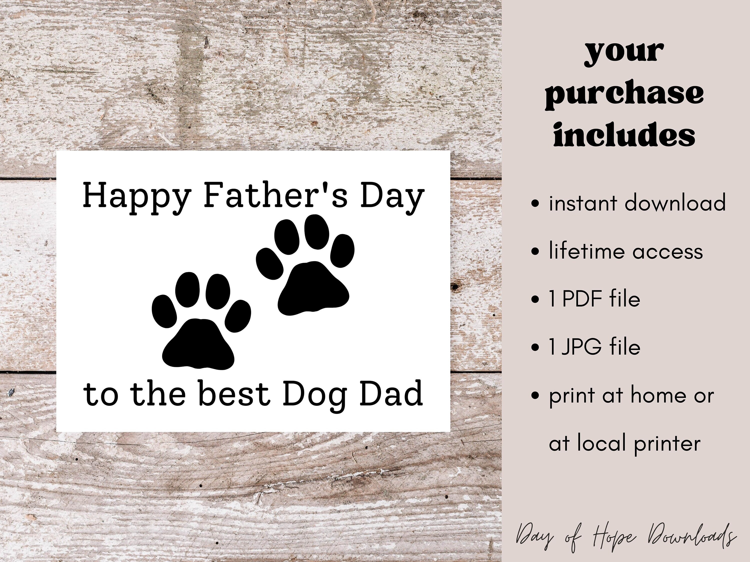 Printable Fathers Day Card for Dog Dad | Happy Father's Day to the Best ...