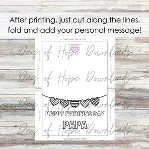 Printable Papa Fathers Day Coloring Card for Grandpa | Happy Father's Day Papa Card | Coloring ...