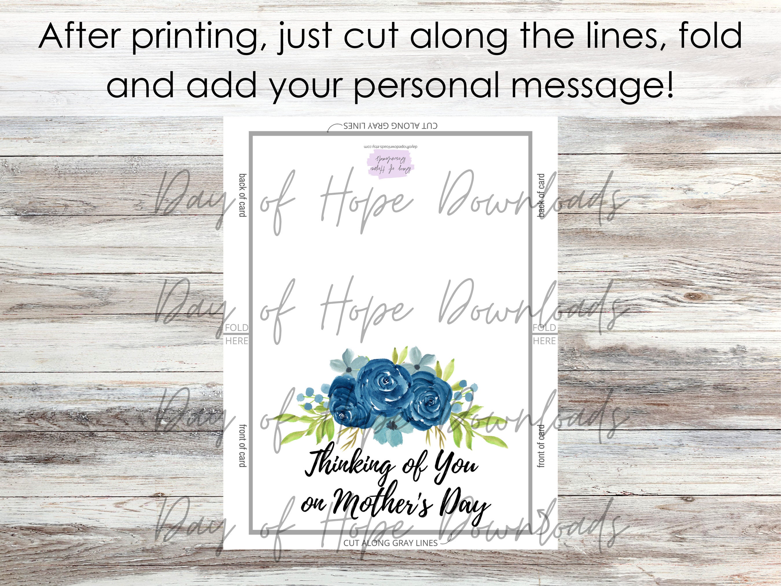 Printable Sympathy Mothers Day Card | Thinking of You on Mother's Day ...