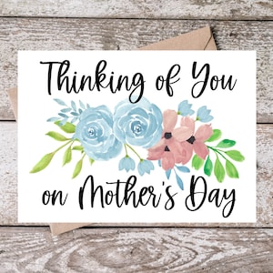Tarjeta imprimible del Día de las Madres de Simpatía / Pensando en usted en la tarjeta del Día de la Madre / Tarjeta para mamá afligida o pérdida de mamá BP003