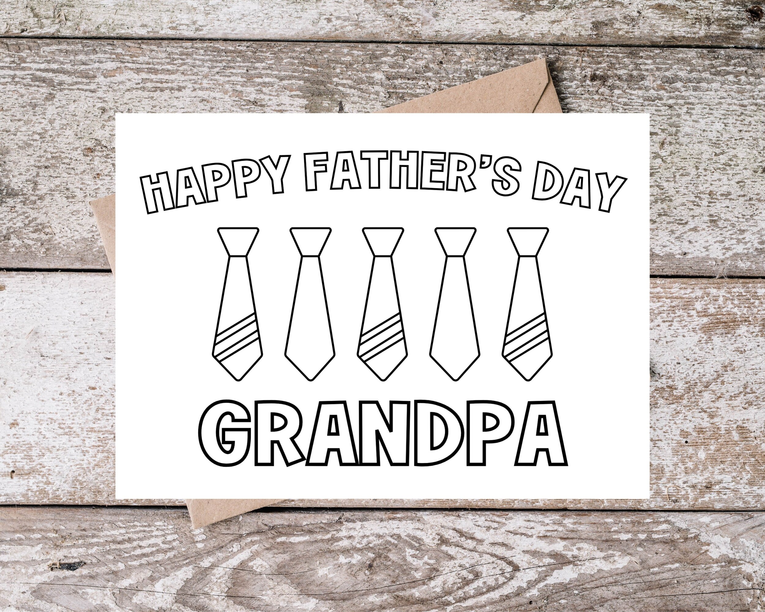 Printable Grandpa Fathers Day Coloring Card for Grandpa | Happy Father ...
