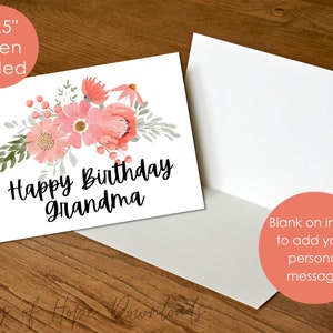Printable Birthday Card for Grandma, Happy Birthday Grandma Card ...