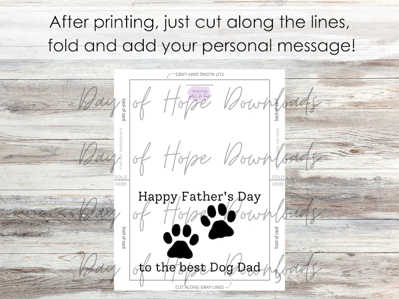 Printable Fathers Day Card for Dog Dad | Happy Father's Day to the Best ...
