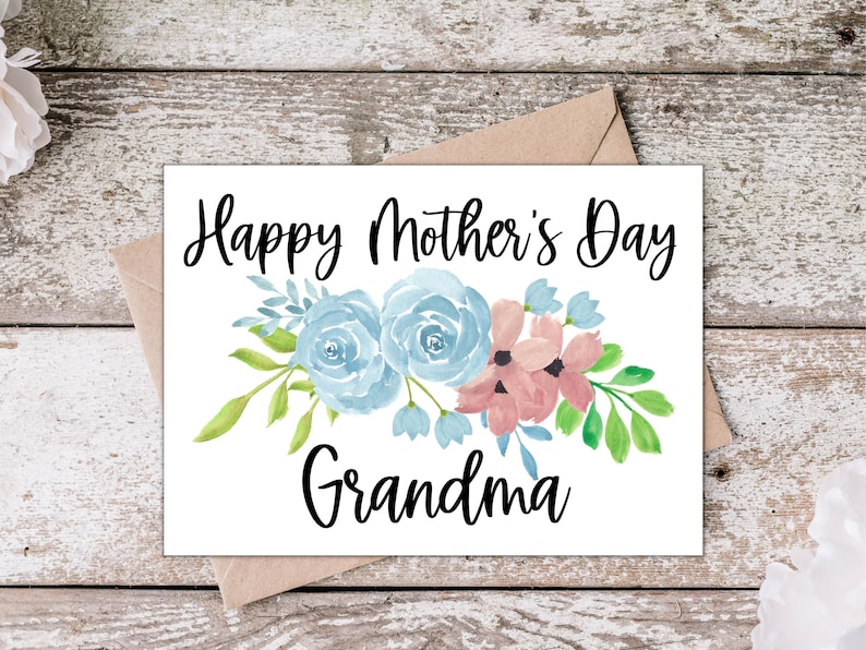 Printable Mothers Day Card for Grandma Happy Mother's Day Grandma Card