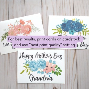 Printable Grandma Mothers Day Card for Grandma Happy Mother's Day Grandma Card Grandmother Mothers Day Card with Pink Flowers PF002 image 9