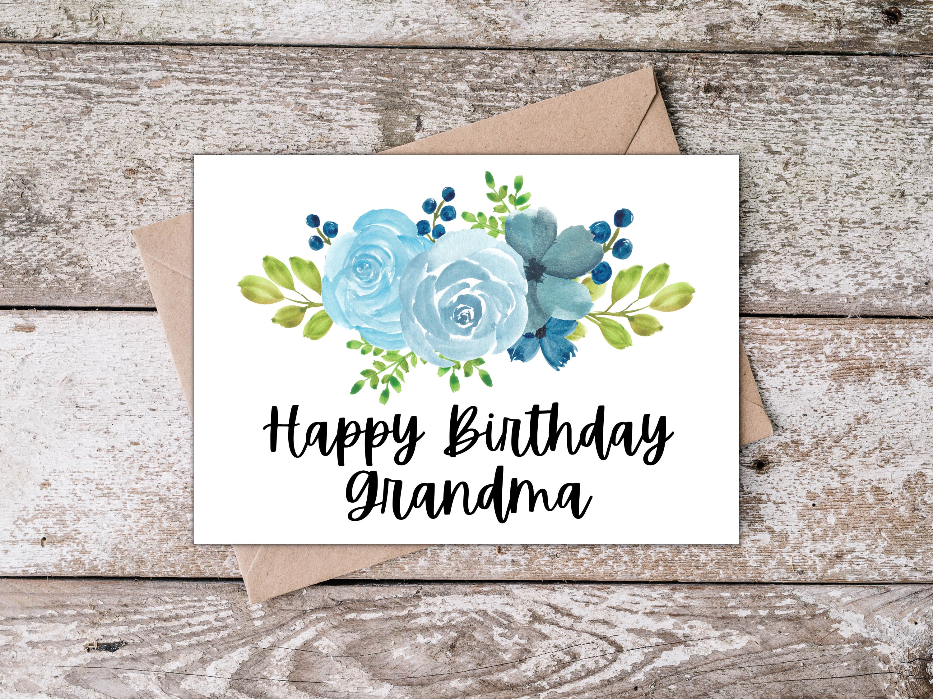 Printable Birthday Card for Grandma Happy Birthday Grandma Etsy