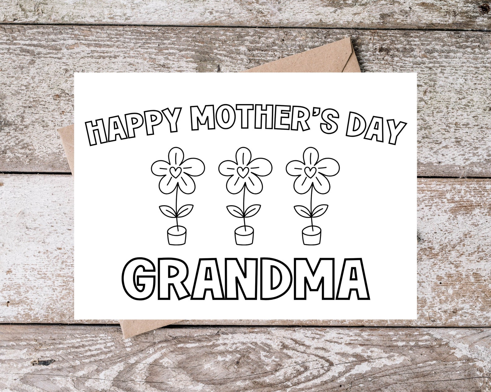 Printable Grandma Mothers Day Coloring Card for Grandma | Happy Mother ...