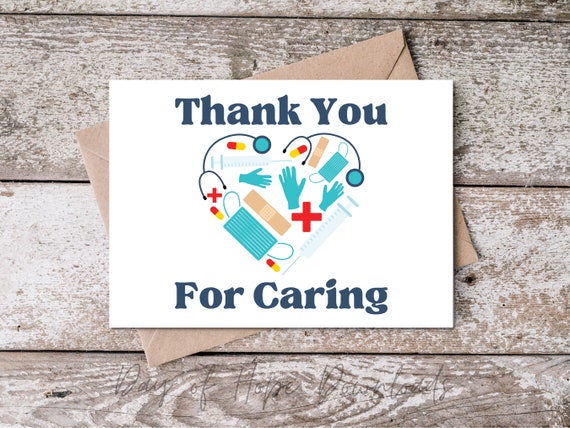 Caregiver Appreciation Card Printable Thank You for Caring - Etsy